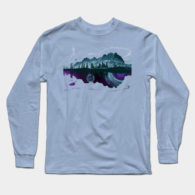 Moon Mountain Long Sleeve T-Shirt by Jezzibug